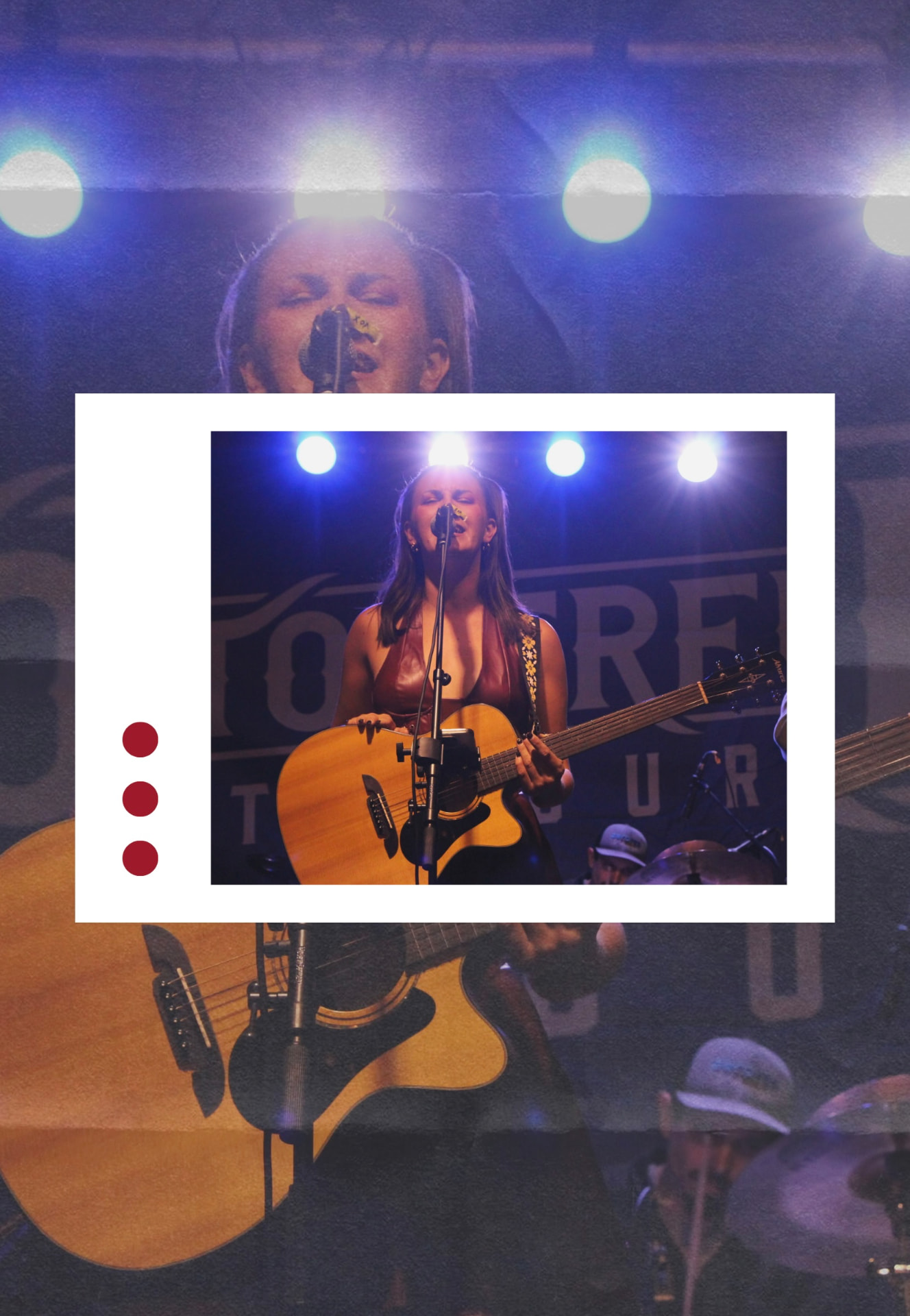 Megan Paullet performing live with acoustic guitar